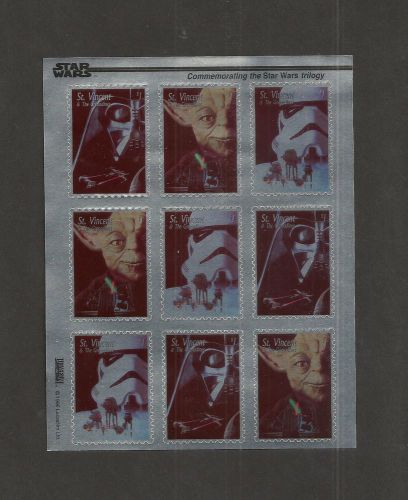 St. vincent sc#2270-2 (1996)  sheet of 9  mnh   star wars