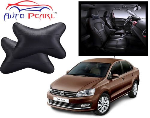 Premium make black car neck cushion/neck pillow 2 pcs. for - volkswagen vento