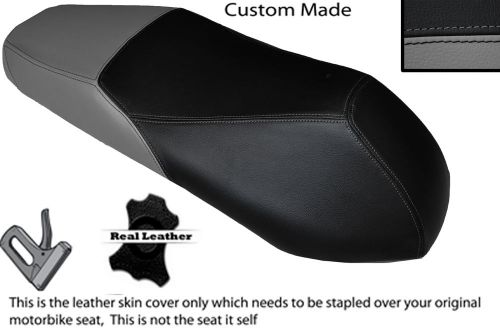 BLACK &amp; GREY CUSTOM FITS KYMCO PEOPLE S 125 DUAL LEATHER SEAT COVER ONLY