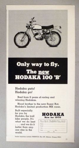 Hodaka 100 b motorcycle print ad - 1970