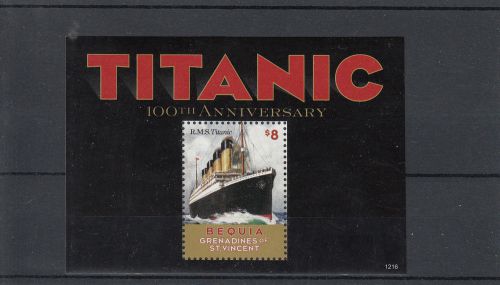 Bequia Grenadines St Vincent 2013 MNH Titanic 100th Anniv Sinking 1v S/S RMS