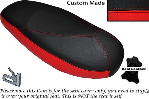 RED &amp; BLACK CUSTOM FITS KYMCO AGILITY 125 OLD SHAPE DUAL LEATHER SEAT COVER