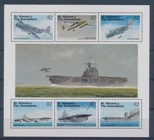 LE71853 St Vincent aviation aircraft airplanes good sheet MNH