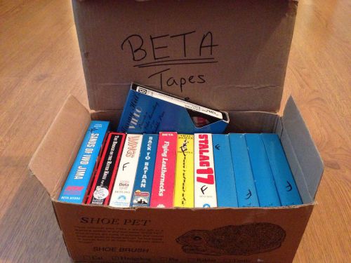 LOT OF 12 BETA Betamax CLASSIC MOVIES in original sleeves. Vintage