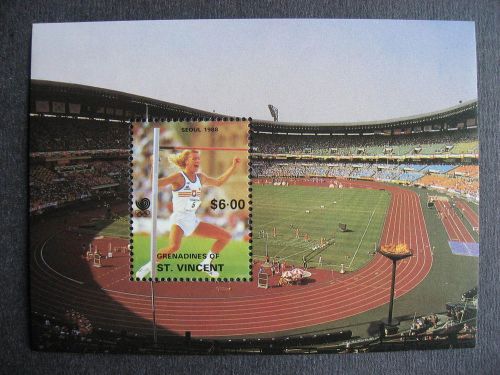 St vincent grenadines mnh unissued 1988 seoul olympics souvenir sheet 1 of 300