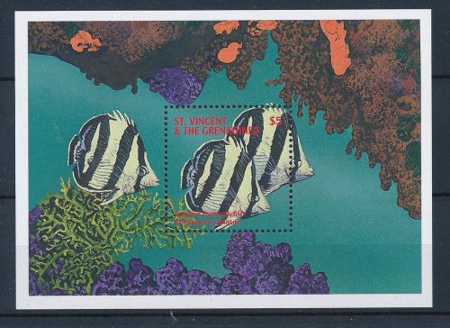 [33327] st. vincent &amp; grenadines 2000 marine life fish mnh sheet