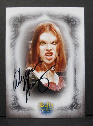 Alyson hannigan (dark willow) - signed 2004 buffy vampire card w/coa #69 p522