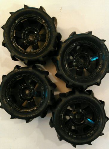 Pro-line 1179-11 sling shot 3.8 sand paddle tires on desperado rims (2) traxxas