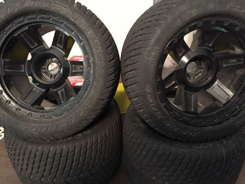 4 gently used pro-line 1177-11 road rage 3.8&#034; tires on 17mm desperado rims
