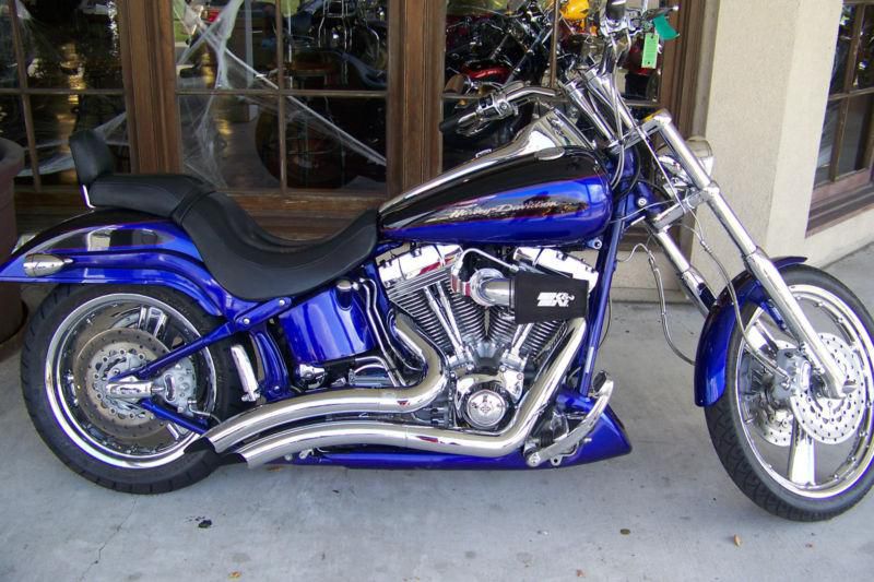 Blue 2004 Harley-Davidson FXSTDSE2 Screamin' Eagle Softail Deuce