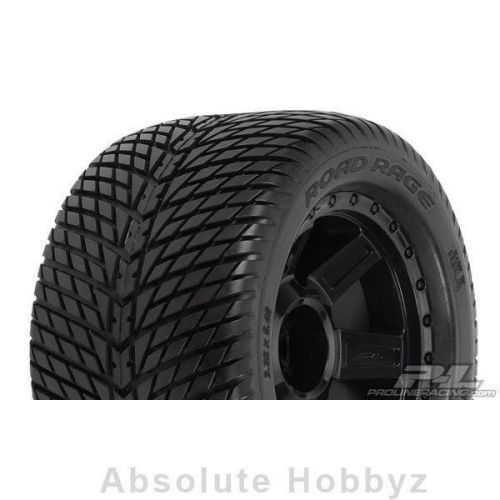 Pro-line road rage 3.8 tire w/desperado 17mm 1/2&#034; offset mt wheel (black) (2)