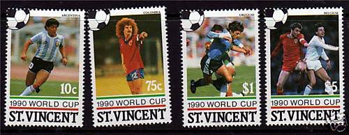 St vincent 1990 football world cup sg1559/62 mnh
