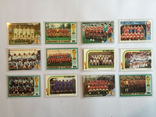 World cup 1986 mexico grenadines of st.vincent stamp collection x 12