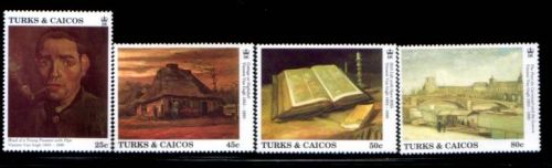 Turks &amp; caicos islands vincent van gogh paintings mnh set