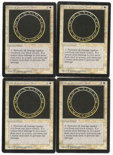 Circle of protection: black (beta) gd, english x 4 * old school mtg magic