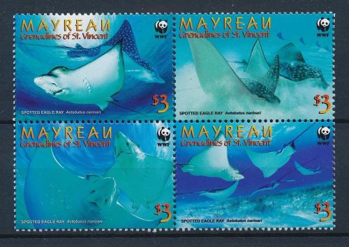 [33346] Mayreau St. Vincent 2009 Marine Life Ray WWF MNH