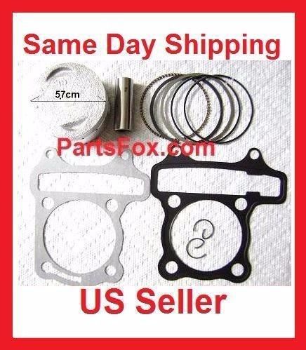 150cc Piston Set Rings 57.4mm Gasket GY6 Engine Scooter Moped Taotao Peace JCL