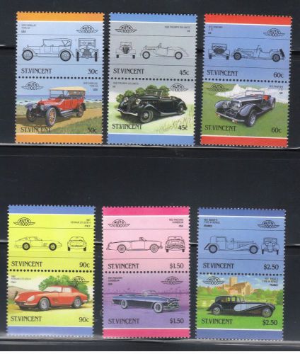 ST VINCENT 1986 LEADERS OF THE WORLD AUTOMOBILES CARS 5th SERIES SET MNH