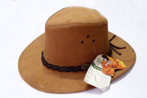 Jacaru australia&#039;s finest leather hat style: desperado (med-lg) brown
