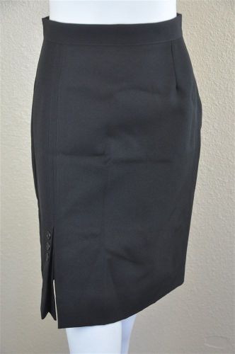 Vento&#039;s 100% polyester black 3 button slit pencil straight skirt womens size 8