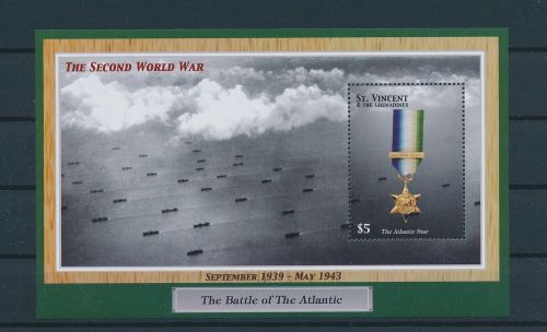 LE65573 St Vincent medals World War II military good sheet MNH
