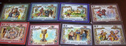 1986 St. Vincent Arthurian Ledgend Set of 8 Values MNH