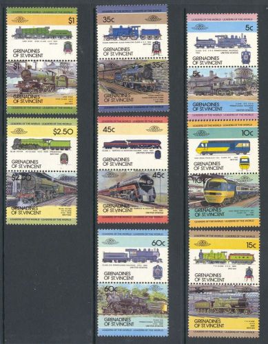 St Vincent Grenadines 1984 SG 271-86 Locomotives 1st series MNH