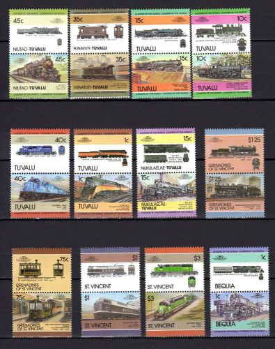 Tuvalu st.vincent  bequia trains mnh w4 p.2