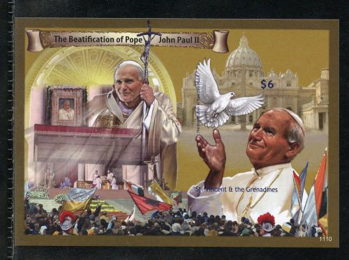 St. vincent gren  beatification of pope john paul ii imperforate s/s   mint nh