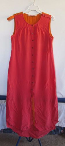 Twelfth street by cynthia vincent pink orange silk dress women&#039;s sz m imperfect