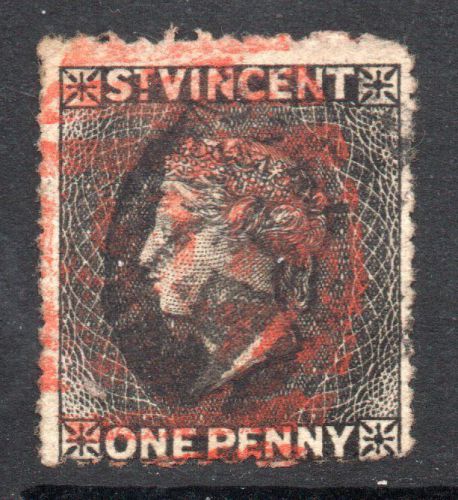 St. vincent: 1875 qvi 1d sg 22 used
