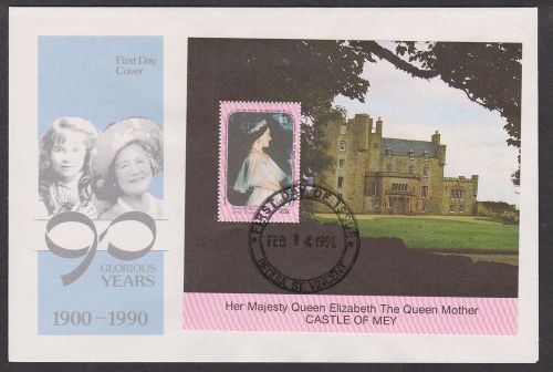 Grenadines st vincent 1991 fdc 4 cover her majesty queen elizabeth mother family