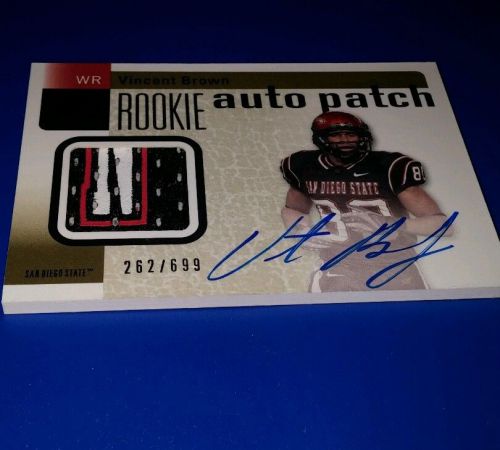 2011 sp authentic vincent brown jersy autograph 262/699