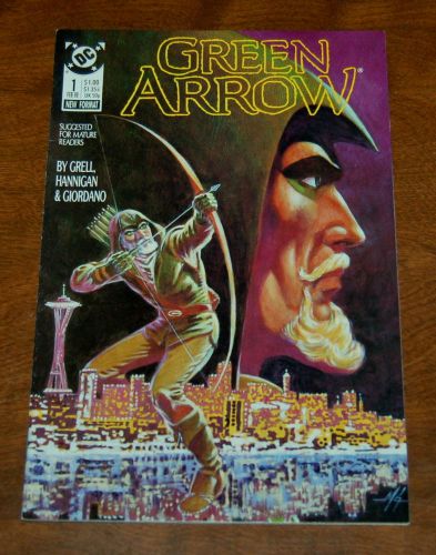 GREEN ARROW #1, Feb 1988, DC, Grell, Hannigan, Giordano NM- 9.2 High Grade
