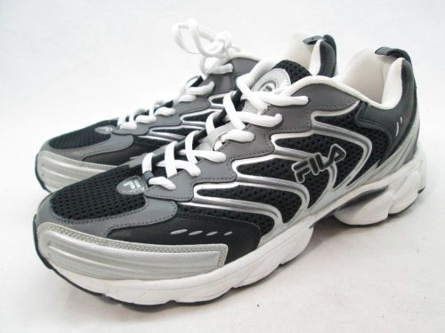 Fila vento men&#039;s white/black/silver running shoes 11m