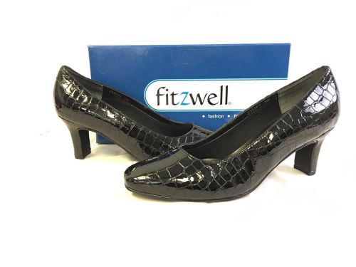 Fitzwell Vincent Croco Women&#039;s Black Shoes 9 W