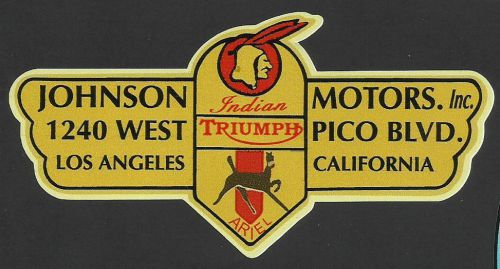 Indian &amp; ariel motorcycle sticker / decal motorcycle workshop bsa vincent norton