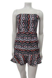 Twelfth street by cynthia vincent black geo print strapless dress m