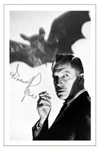 Vincent price horror the bat autograph signed photo print poster