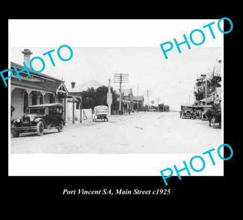 Old large historical photo of port vincent s.a, main street c1925