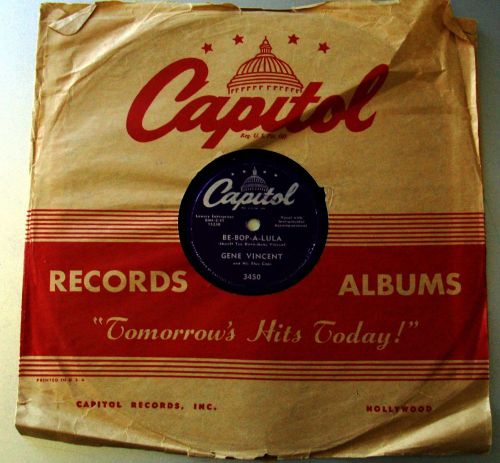Be-bop-a-lula / Woman love Gene Vincent &amp; Blue Caps-CAP3450-1956 78 EX. D209
