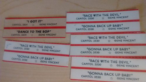 Lot of assorted gene vincent 78rpm jukebox title strips