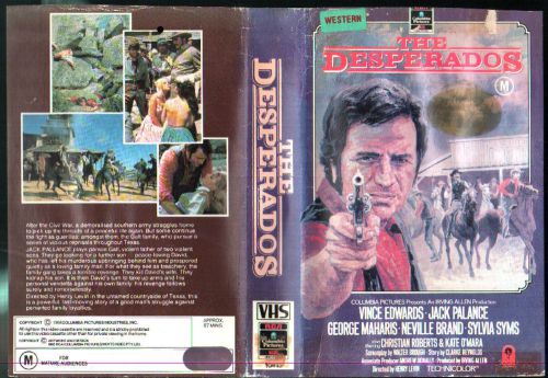 THE DESPERADOS VHS 1968 Vince Edwards, Jack Palance, George Maharis OOP Western