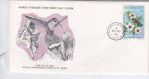 St vincent 1976 wwf first day cover in cellophane excellent condition