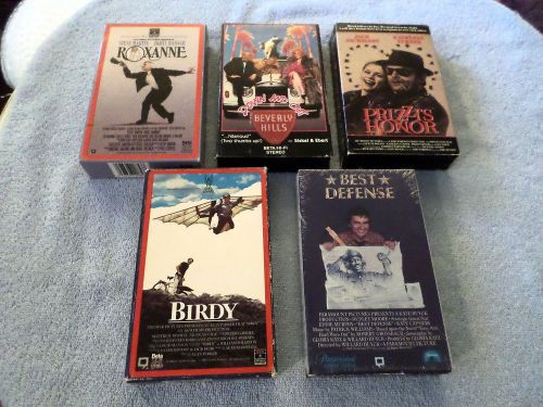 Lot of 5 betamax movies - (beta) - roxanne / prizzi&#039;s honor / birdy / best de...