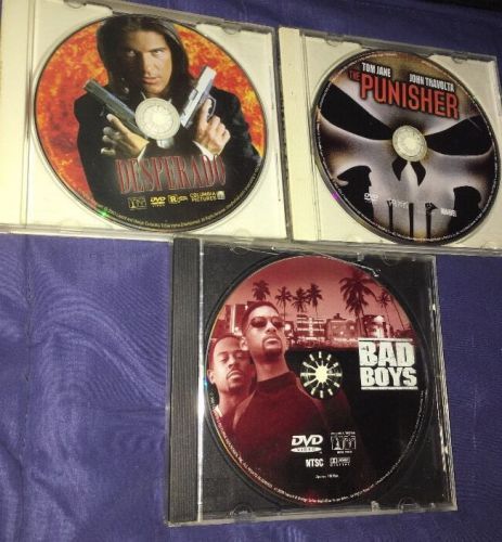 3 DVD Movie Lot Action Desperado, Punisher, And Bad Boys