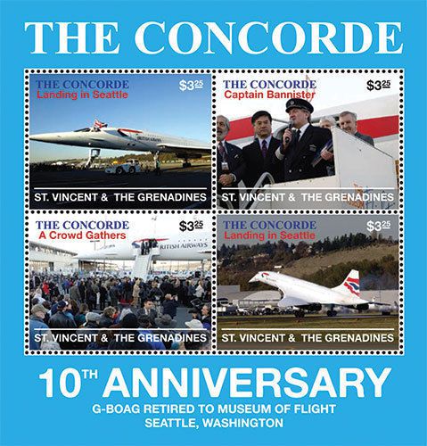 St. vincent and the grenadines-space-concorde anniversaries
