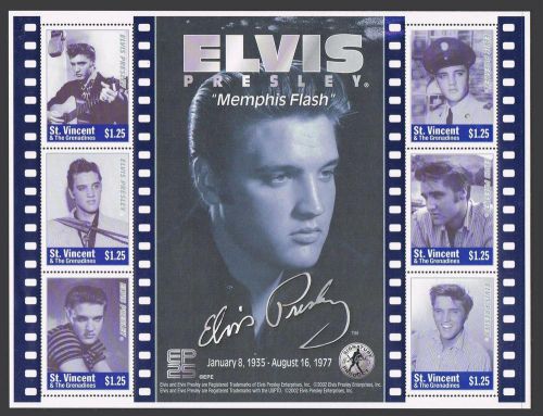 St Vincent 3046 af sheet,MNH. Elvis Presley,1935-1977.2002.