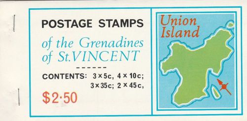 Grenadines of st vincent booklet 1976 union island 10 stamps face value $2.5