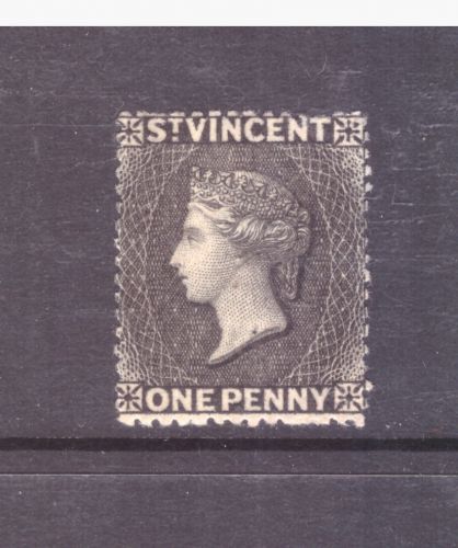 St vincent 1872 1d.black mint hinged sg18 wmk small star